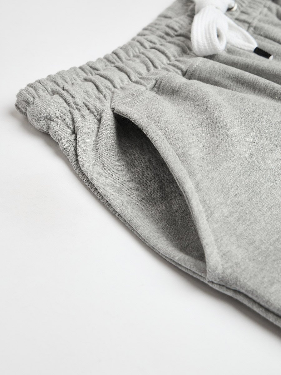 Men Heavy Fleece Joggers with Badge Detail