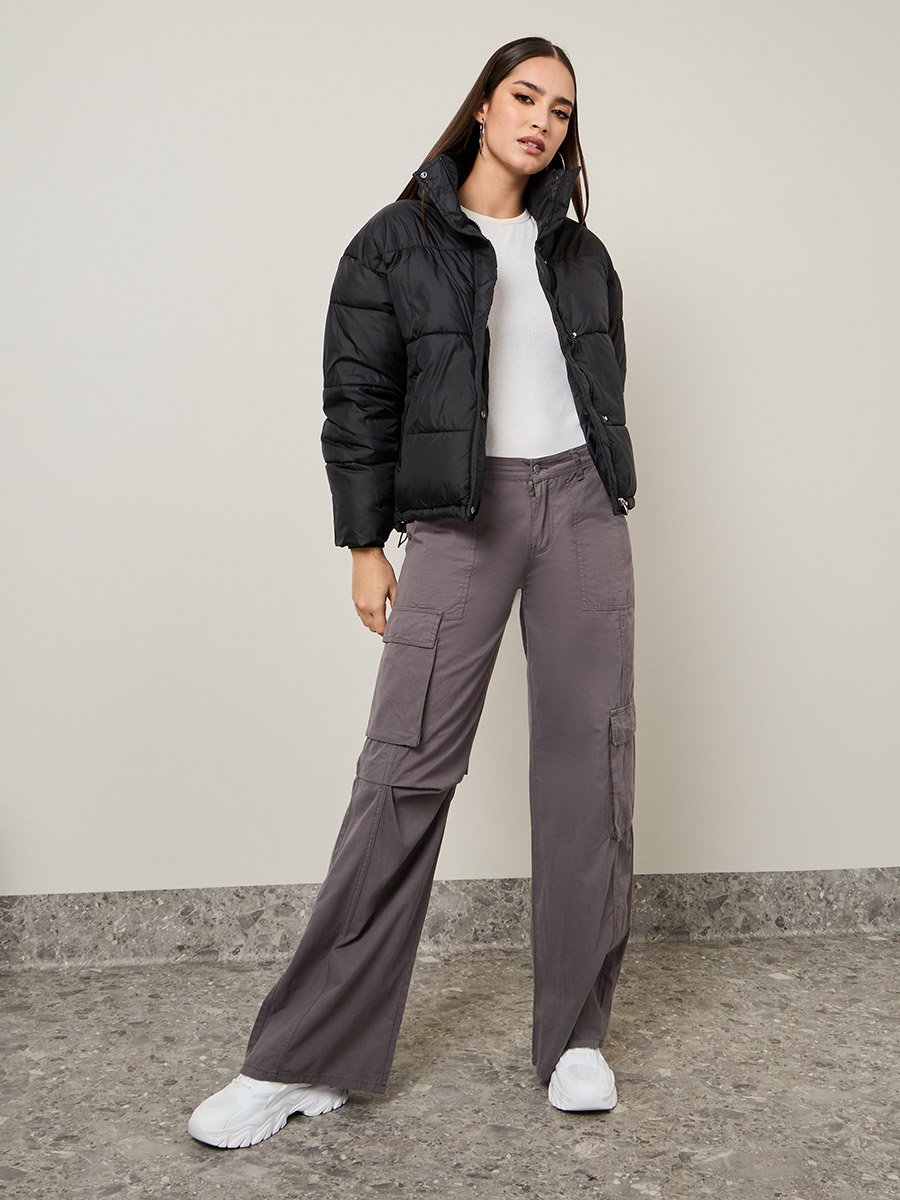 Regular Fit High Neck Padded Jacket