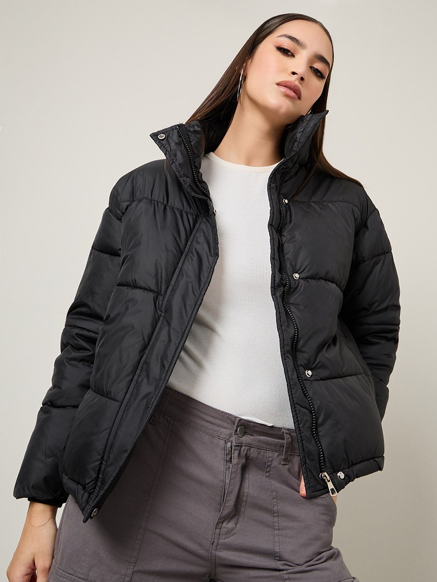Regular Fit High Neck Padded Jacket