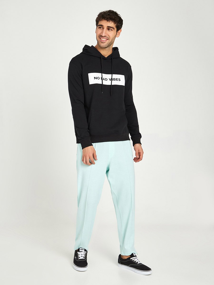 Slogan HD Text Print Relaxed Fit Hoodie