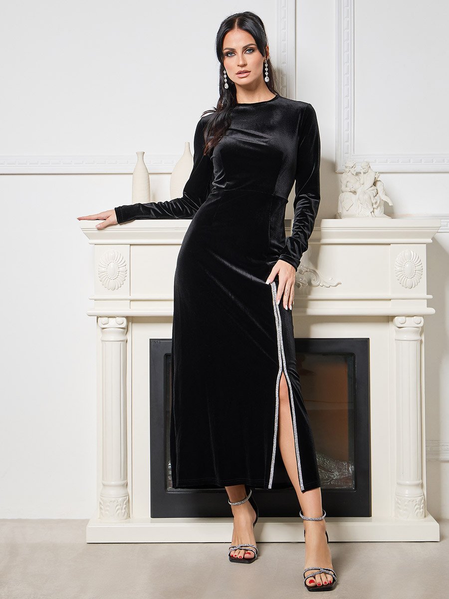 knee length dresses for ladies Velvet Maxi Dress – Alice Loves Clothes main image 1