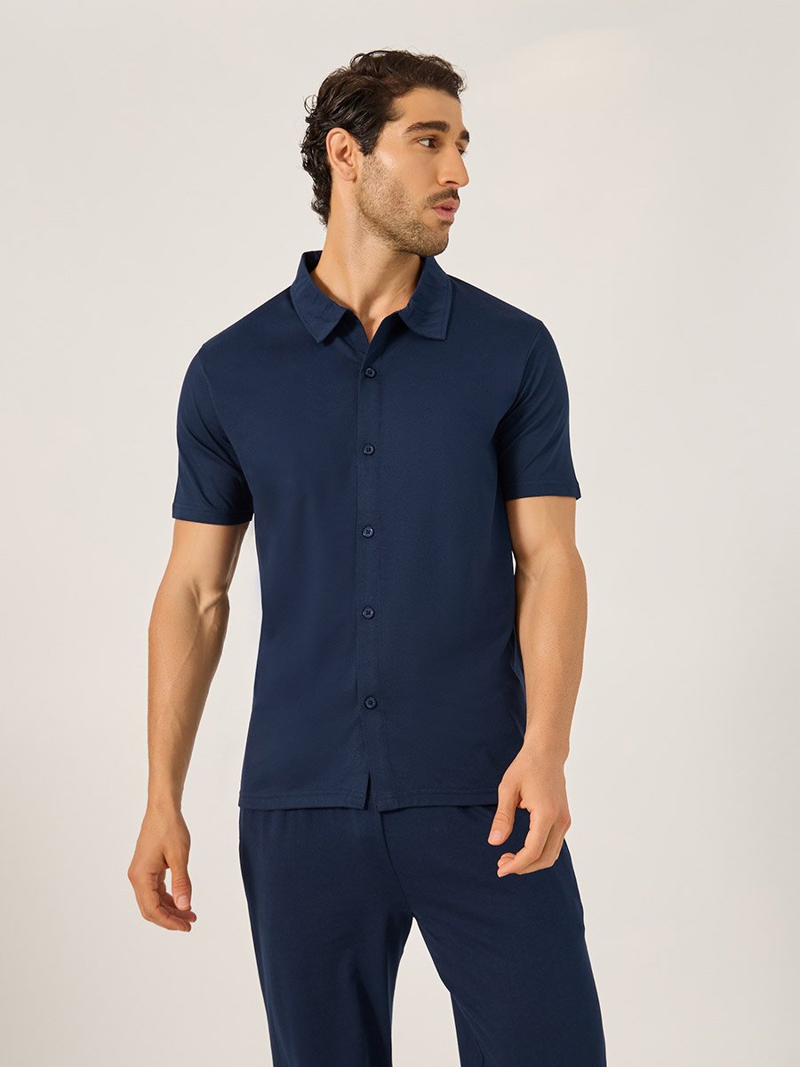 Solid Shirt and Pyjama Nightwear Set