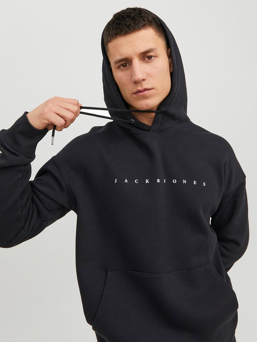 Logo Print Hoodie with Front Pocket