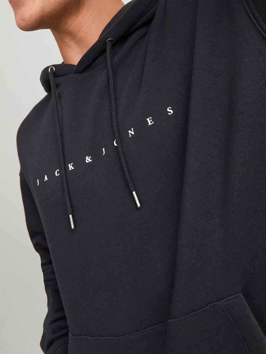 Logo Print Hoodie with Front Pocket