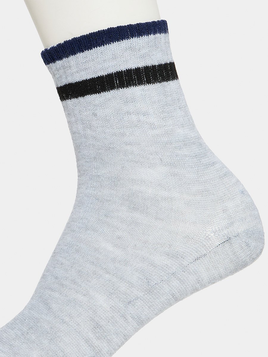 Pack of 5 - Stripe Cuff Printed Crew Socks