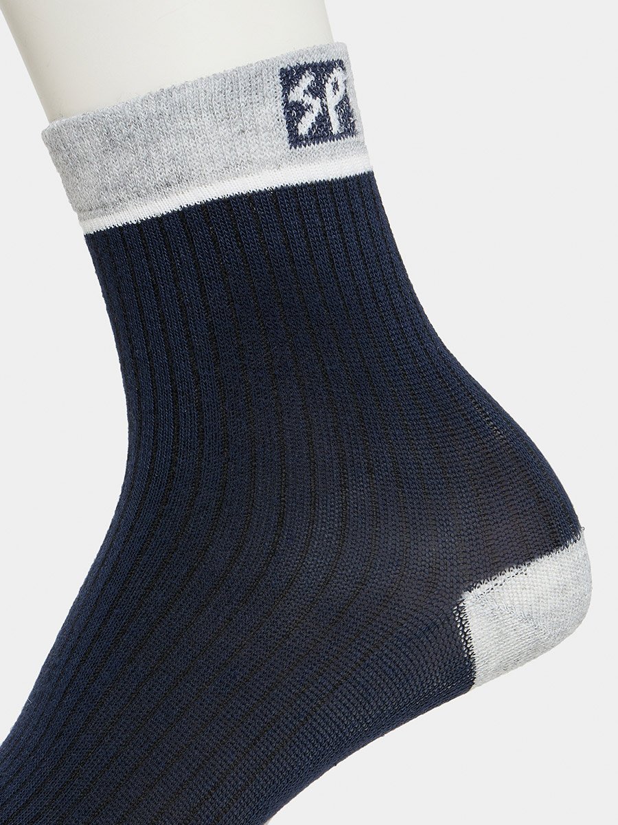 Pack of 5 - Embroidered Patch Ribbed Detail Crew Socks