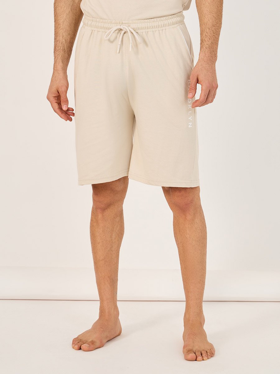 Slogan Print Crew Neck T-Shirt and Shorts Pyjama Set