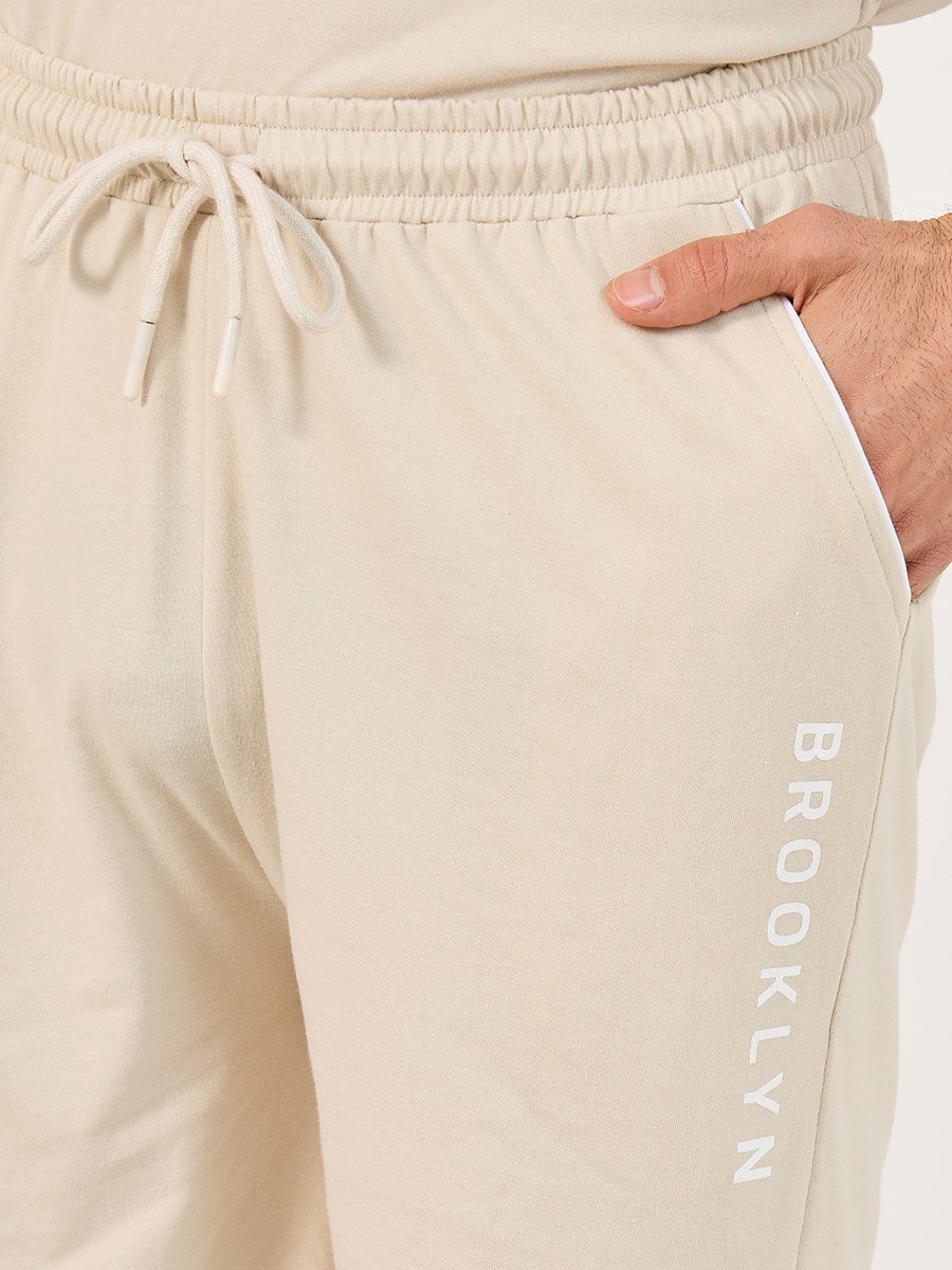Slogan Print Crew Neck T-Shirt and Shorts Pyjama Set