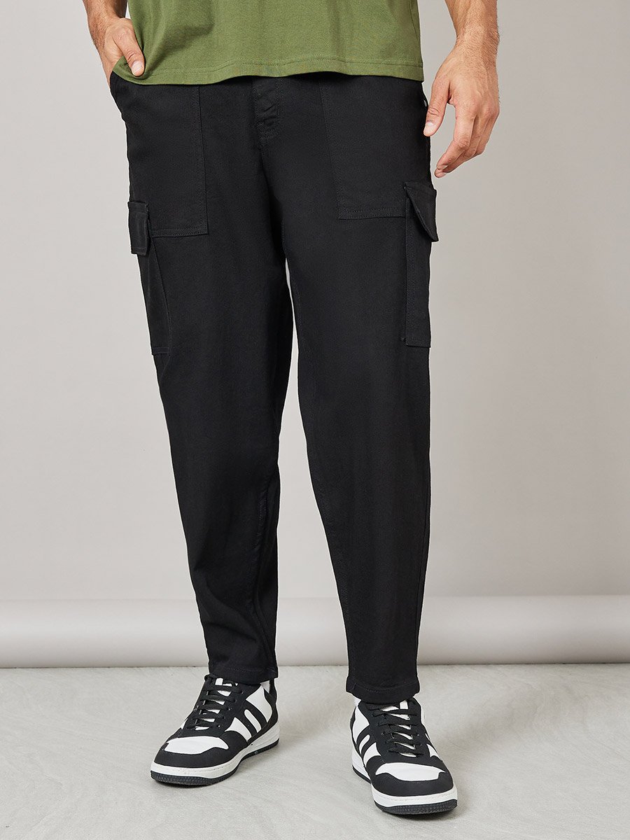 Tapered Cargo Jeans with Belt Loops
