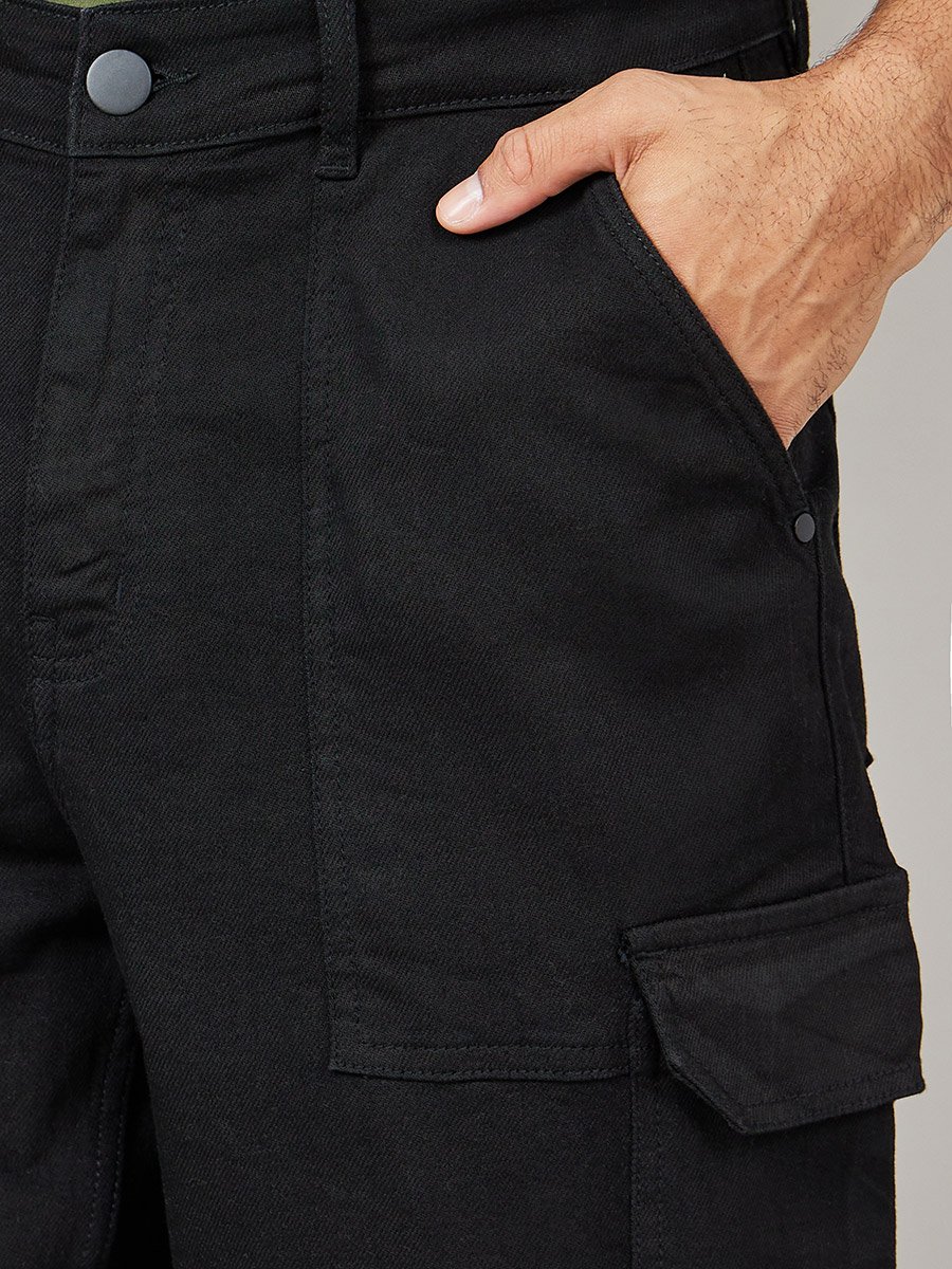 Tapered Cargo Jeans with Belt Loops