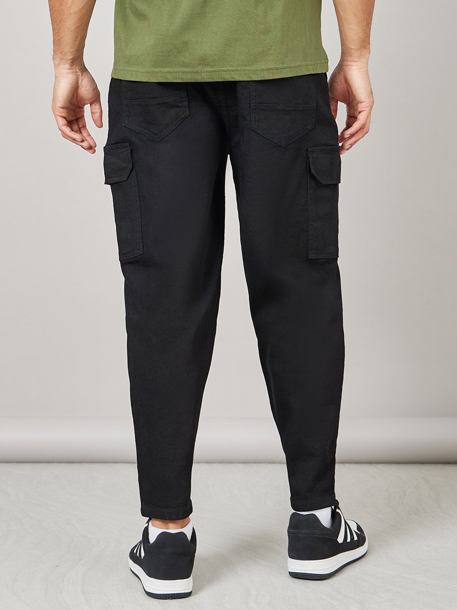 Tapered Cargo Jeans with Belt Loops