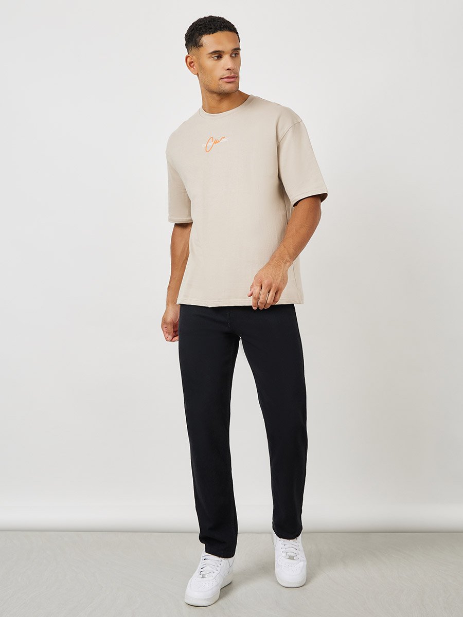 Terry Oversized Front and Back Print T-Shirt