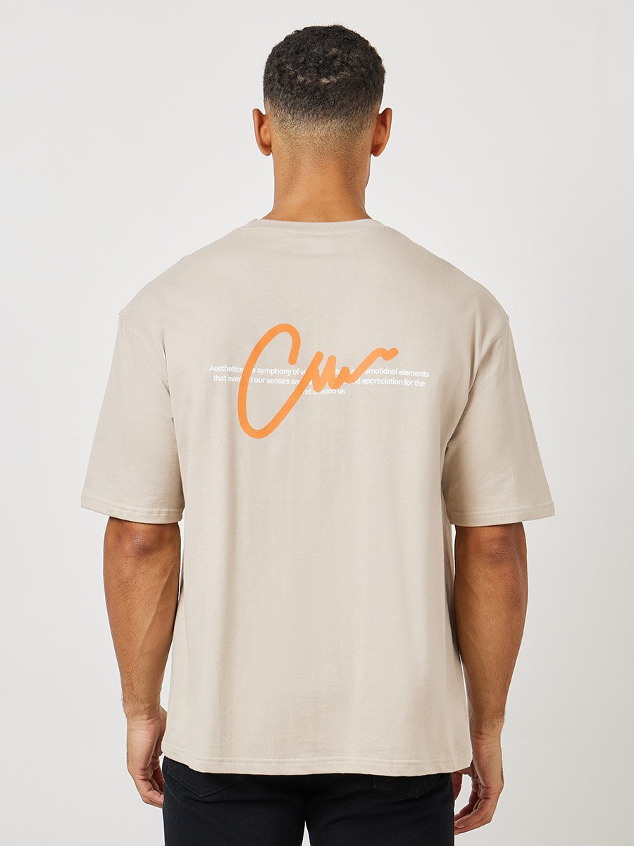 Terry Oversized Front and Back Print T-Shirt