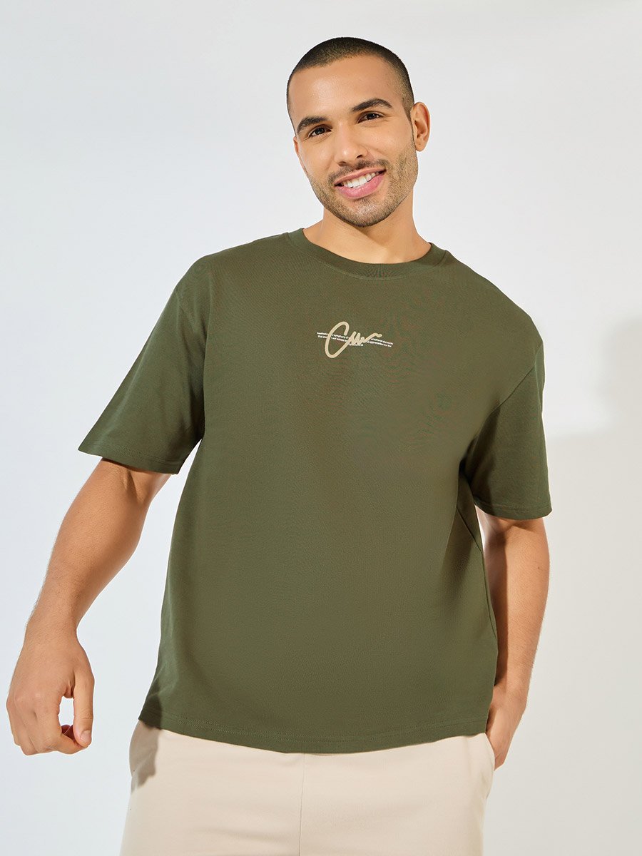Terry Oversized Front and Back Print T-Shirt