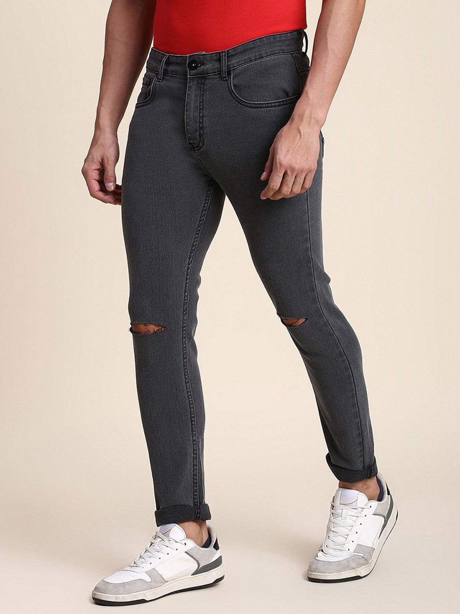 Stretchable Slim Fit Distressed Jeans