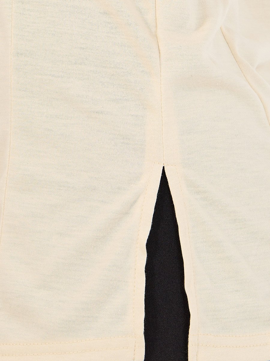 V Mesh Back Side Slit Oversized Top