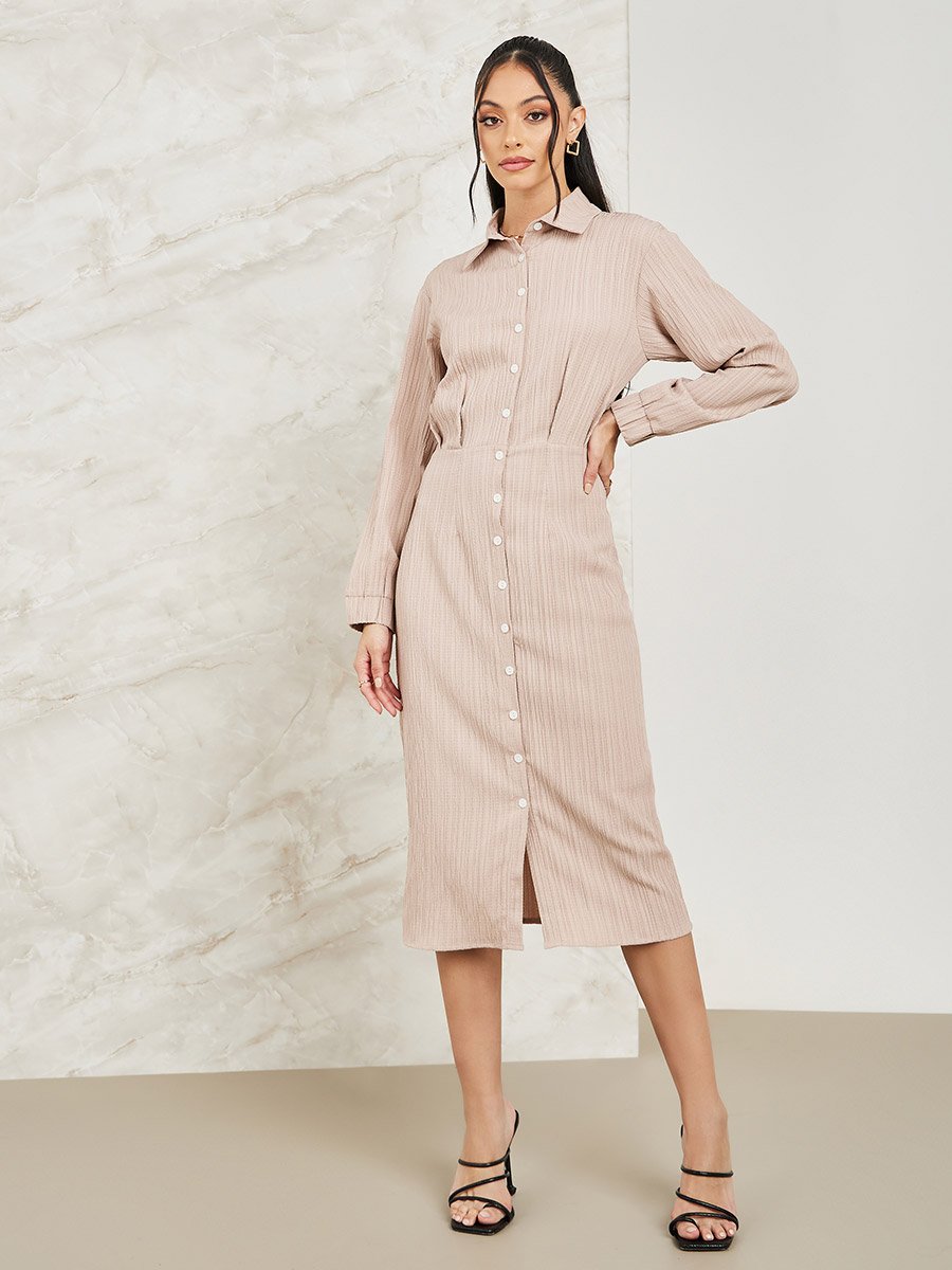 knee length dresses for ladies Center of Attention Liquid Purple Metallic Dress for Curve and Plus Si –  Ellaé Lisqué main image 1