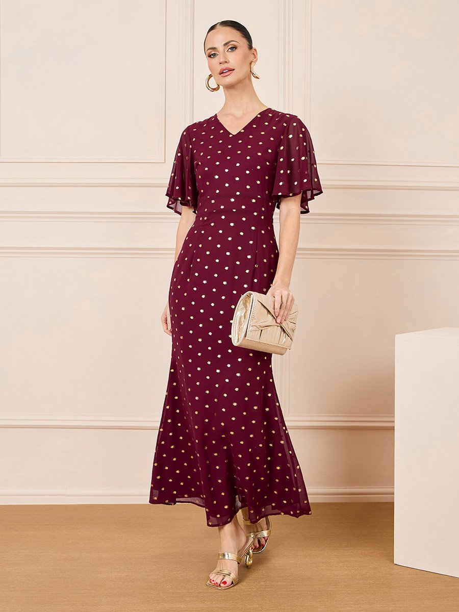 Pearl Detail Neck A Line Maxi Dress For Women at UAE | Styli