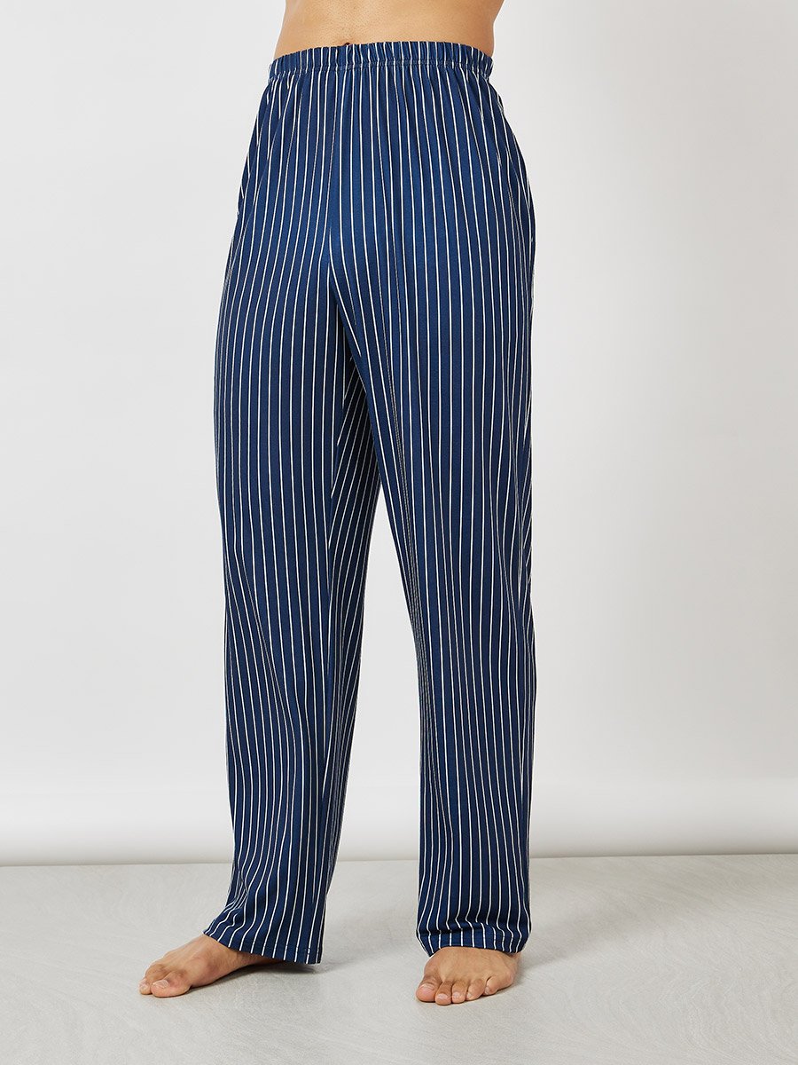 Slogan Print T-Shirt and Striped Pyjama Set