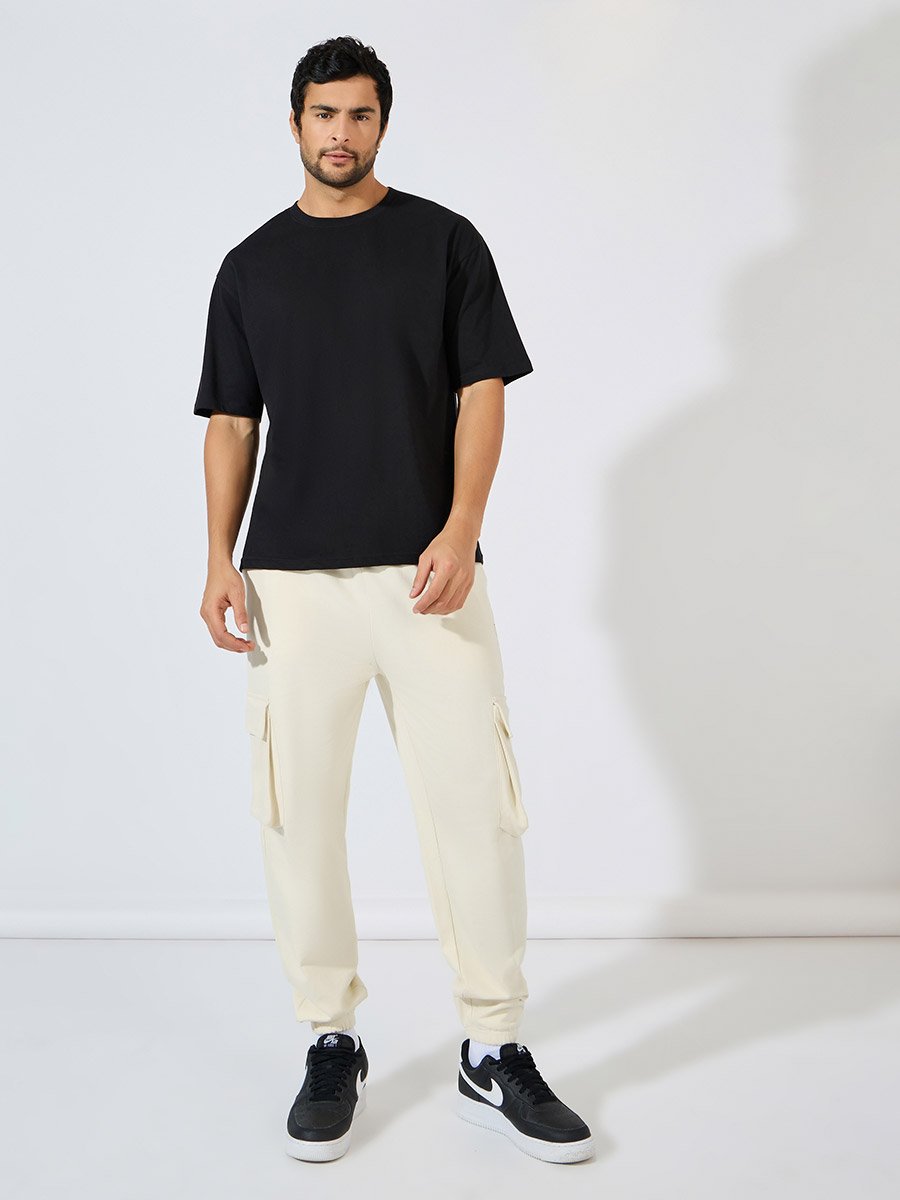 Graphic Print Oversized Cargo Joggers