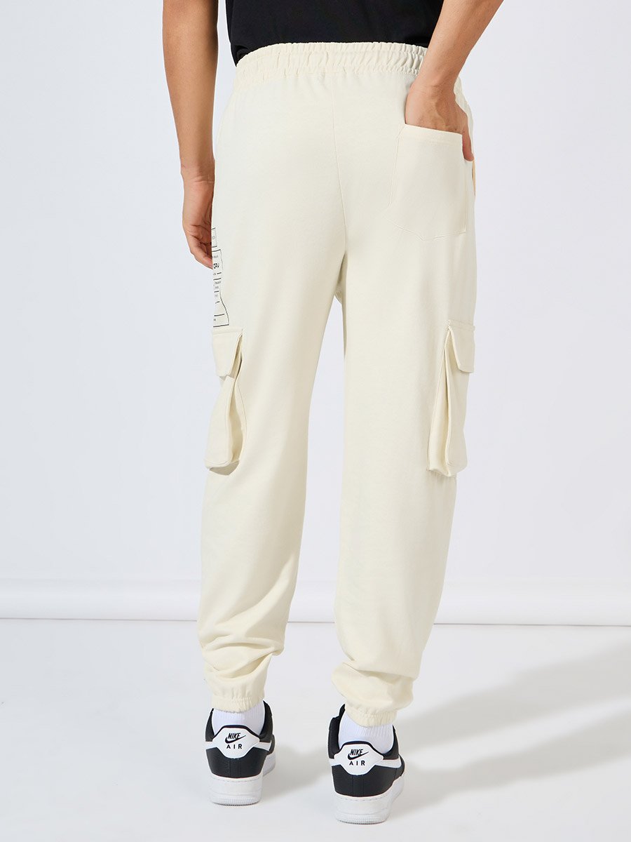 Graphic Print Oversized Cargo Joggers