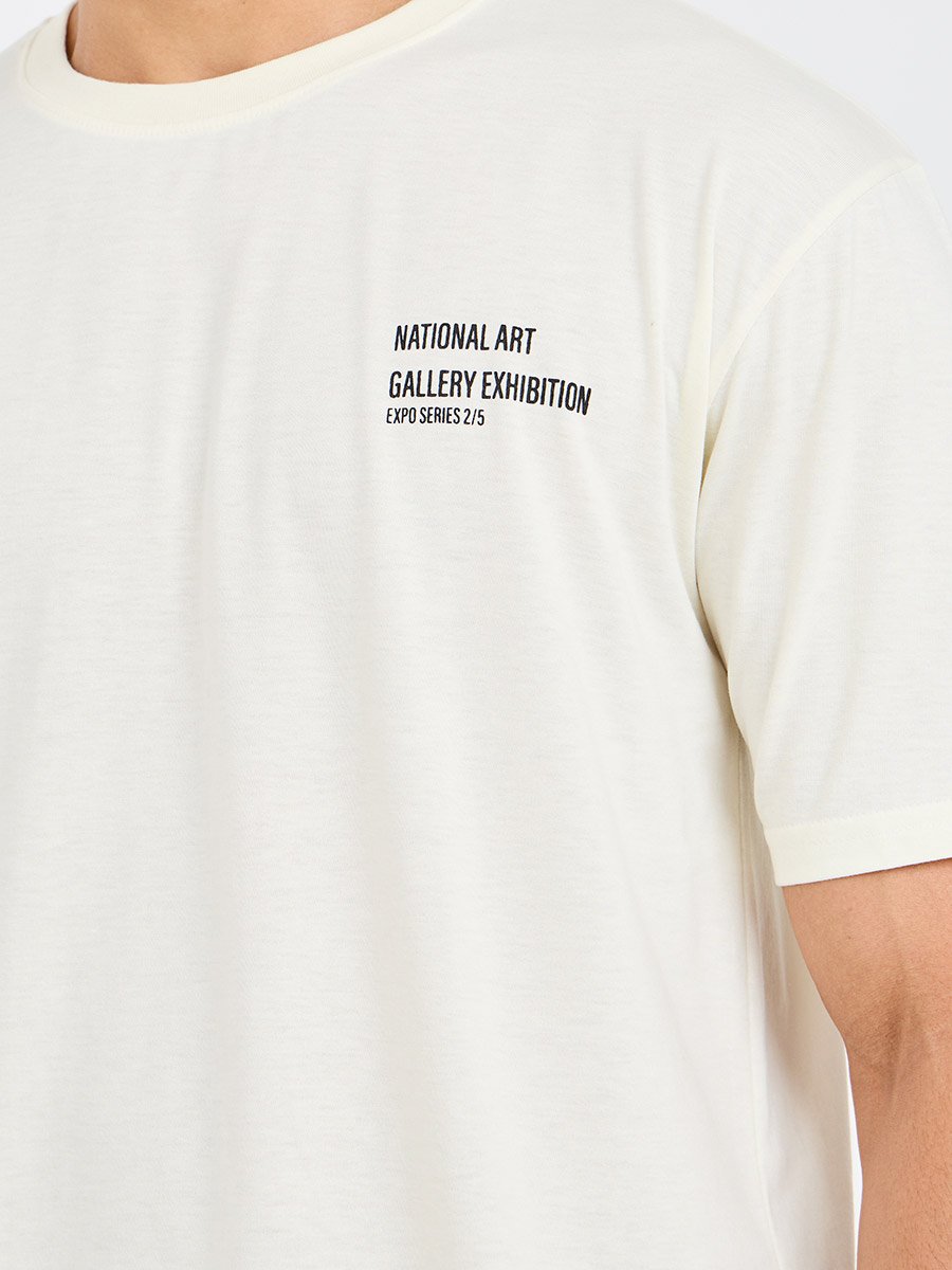 Front Typo and Back Rose Box Print Oversized T-Shirt