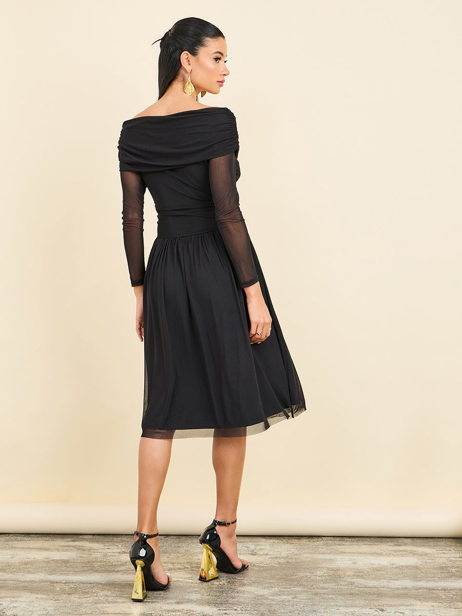 knee length dresses for ladies Alyce Paris 27583 - Knee-Length Tulle Sheath Dress main image 0