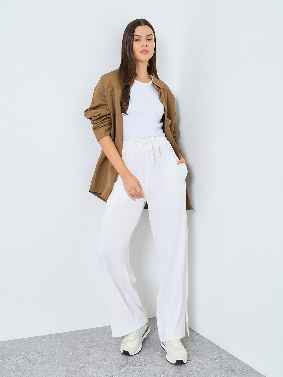 Wide Leg Jogger with Side Slit