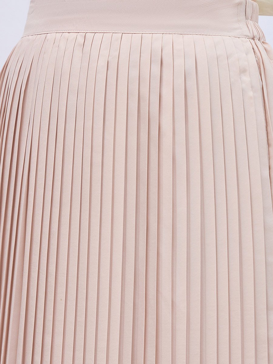 Pleated Flared Maxi Skirt For Women at UAE | Styli