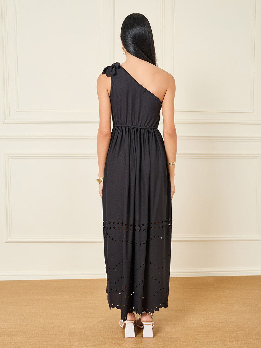 chinese dress ladies ALL OVER DYE LASER CUT SIDE SLIT MAXI DRESS(D906) – dododanelle main image 0