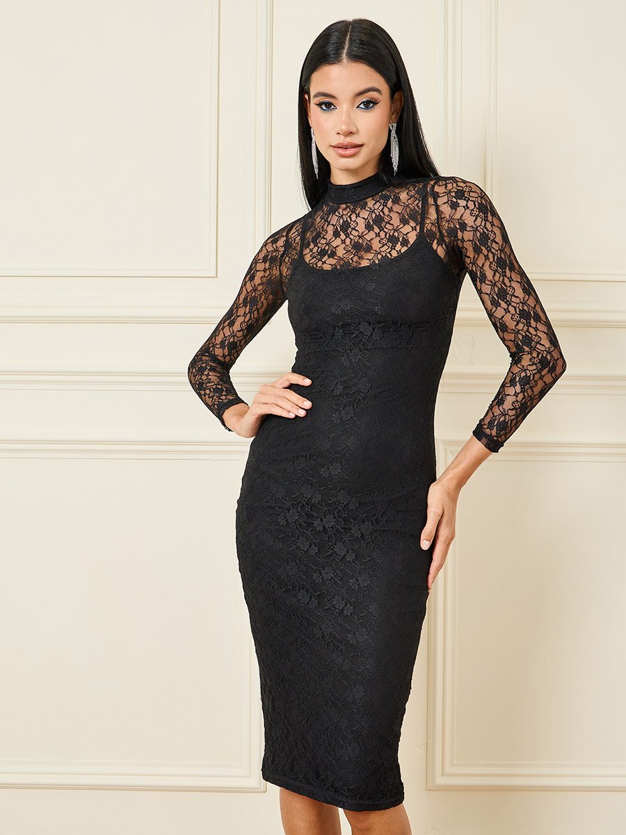 chinese dress ladies Amazon.com: Vince Camuto LACE HIGH Neck Bodycon Dress with Scallop Hem,  Ivory, 4 : Clothing, Shoes & Jewelry