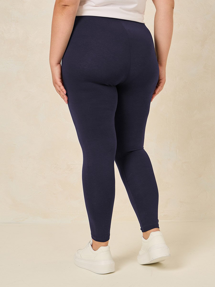 Plus Size Elastic Waistband Basic Leggings