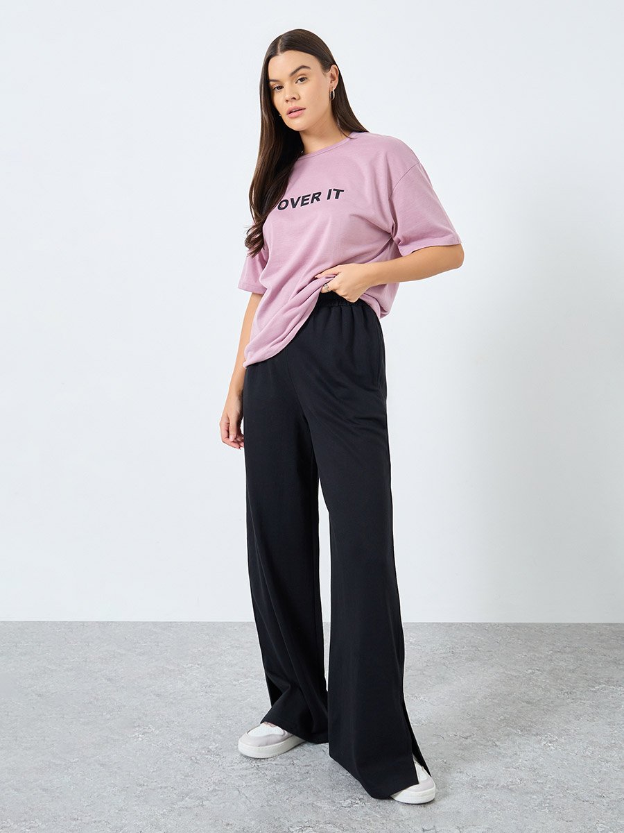 High Rise Side Slit Hem Jogger