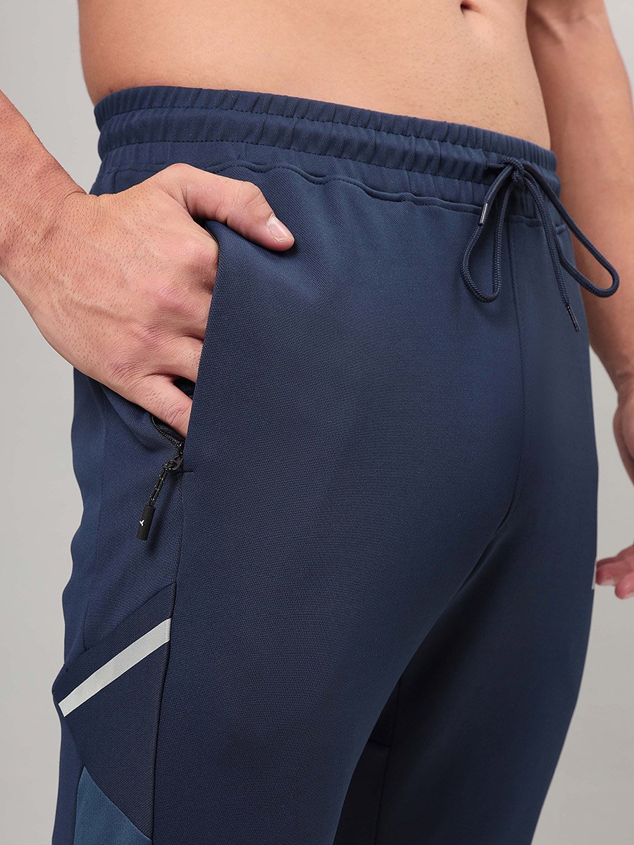 Contrast Side Panel Track Pants with Zip Pocket