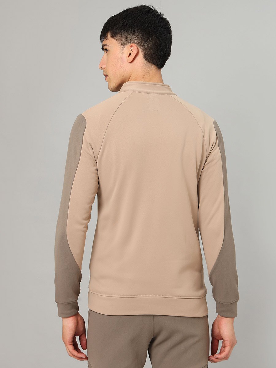 Contrast Panel Sleeve Full Zip Sports Jacket