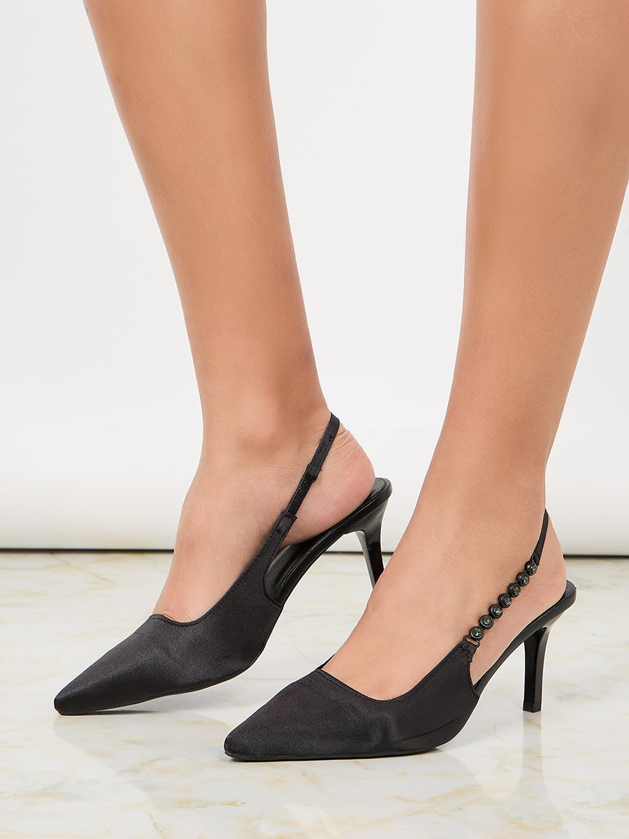 Embellished Side Strap Stiletto Heel Sandals