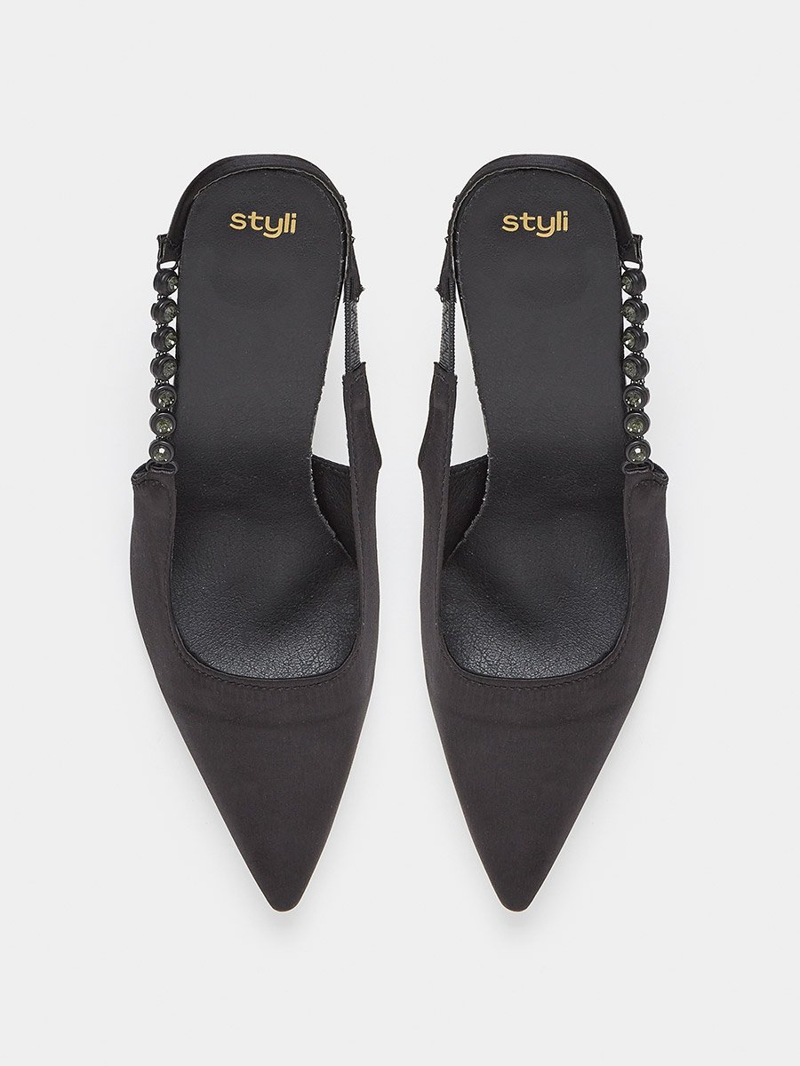 Embellished Side Strap Stiletto Heel Sandals