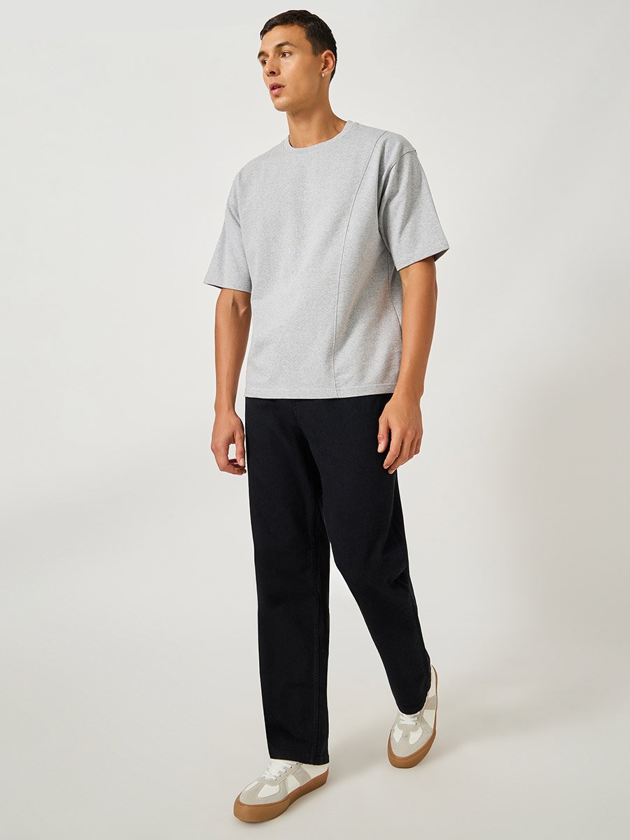 Oversized Panel Detail Terry T-Shirt
