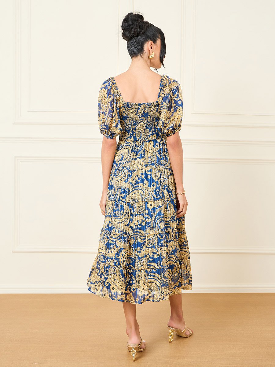 mare mare chinoiserie sleeveless fit & flare midi dress Sleeveless Midi Dress