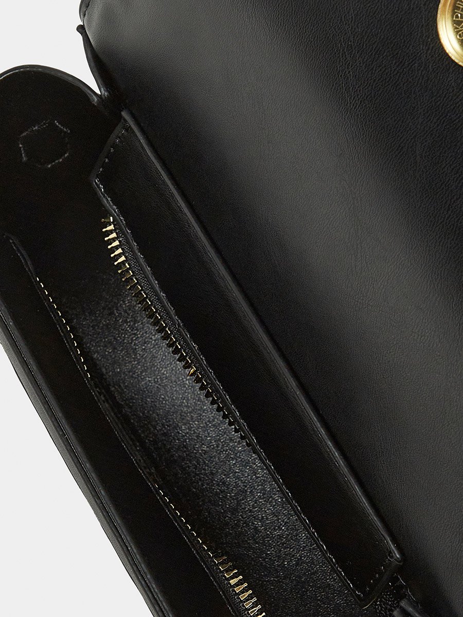 Belted Flap Design Textured Shoulder Bag
