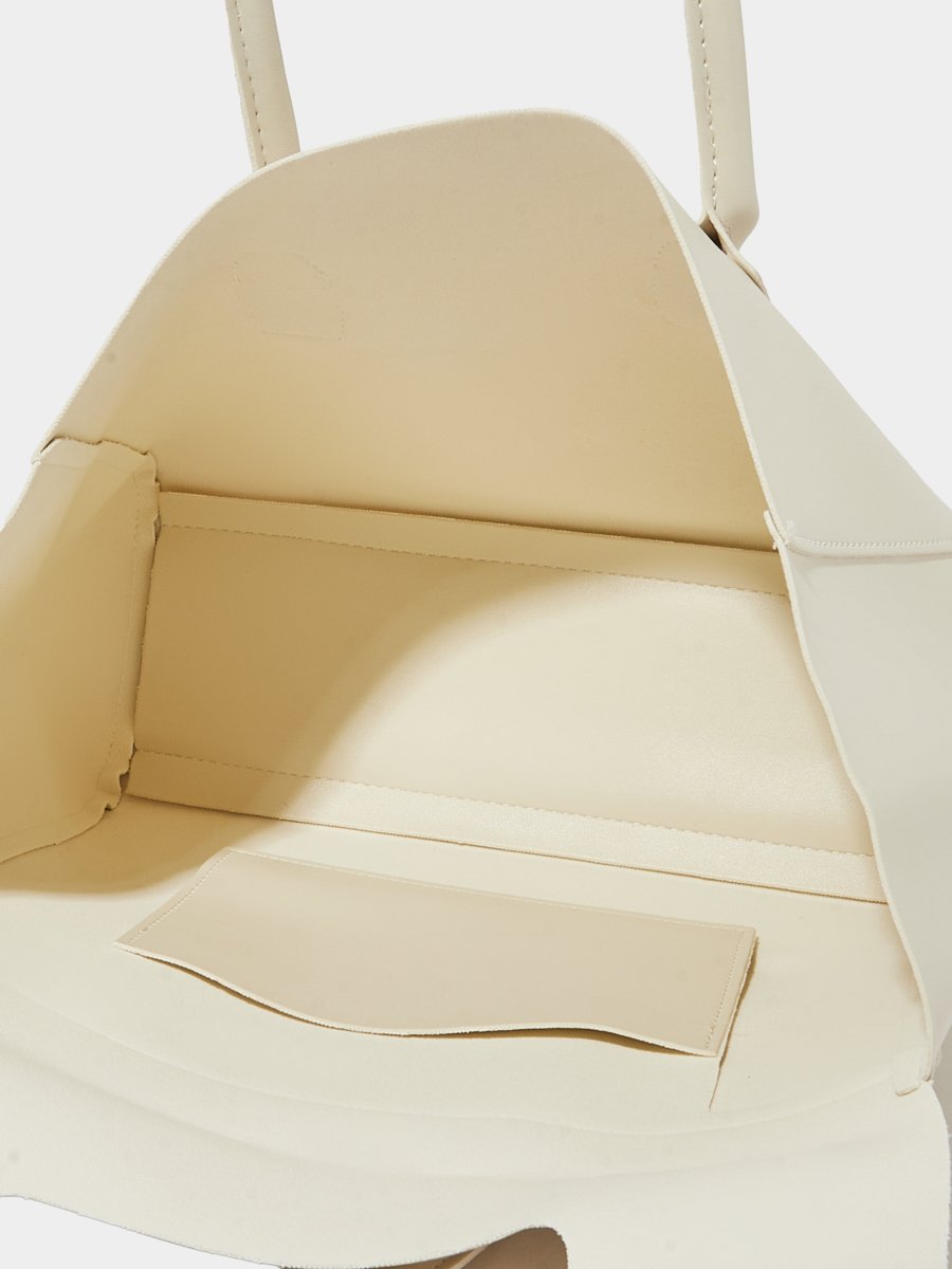 Beige Cut Out Flap Design Shoulder Bag