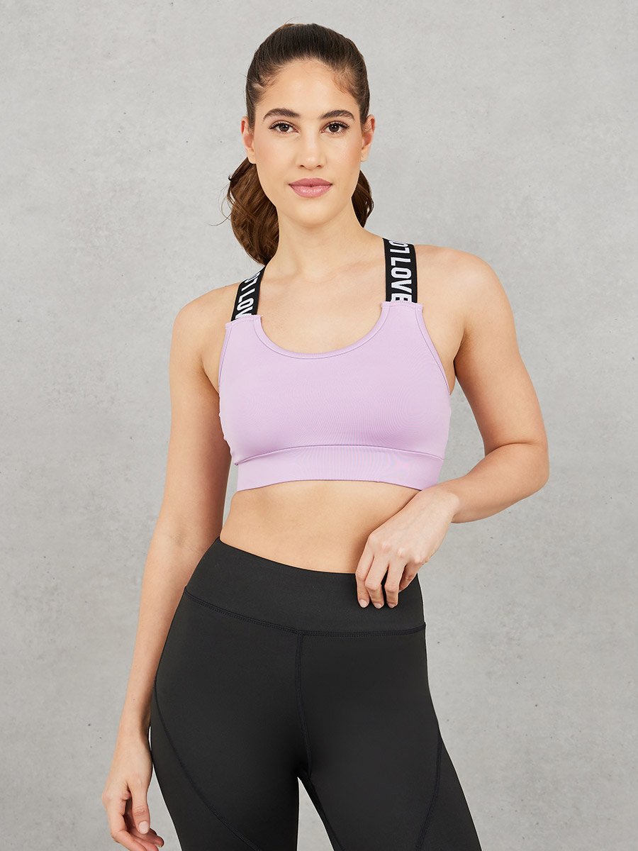 Pack of 3 - Mesh Panel T-Shirt, Crossback Strap Sports Bra and Stitch Detail Leggings