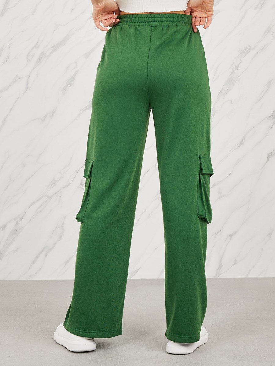 High Rise Cargo Open Hem Joggers