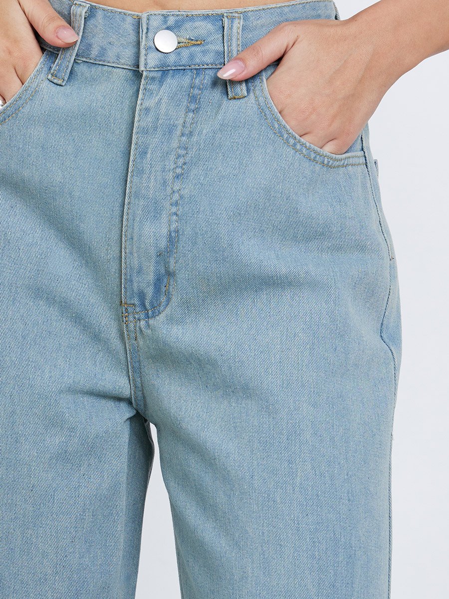 Mid Rise Wide Leg Jeans