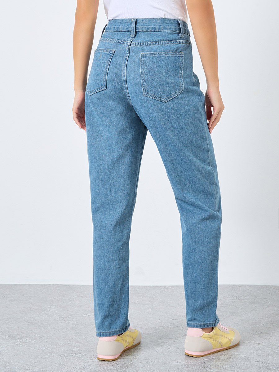 High Rise Whisker Tapered Jeans