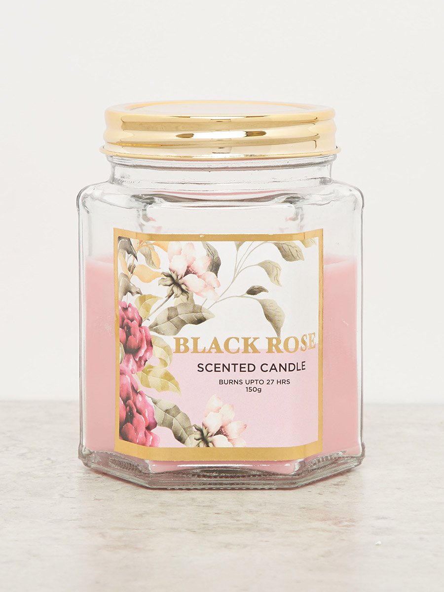 Black Rose Scented Jar Candle, 150gms