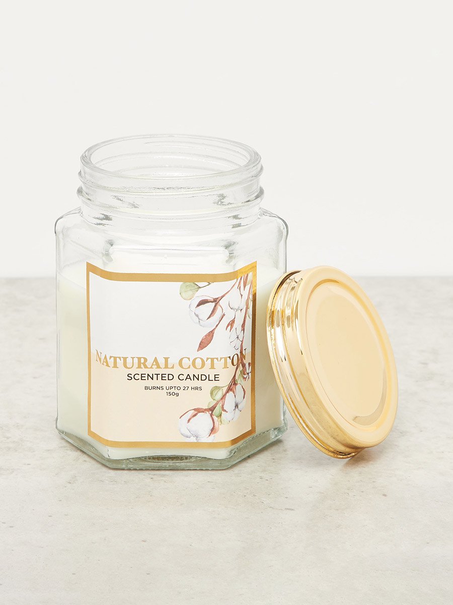 Elited Art Natural Cotton Scented Jar Candle, 150g
