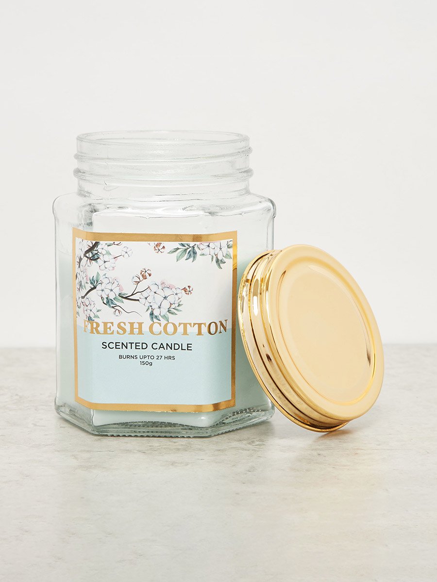Elited Art Fresh Cotton Scented Jar Candle, 150g