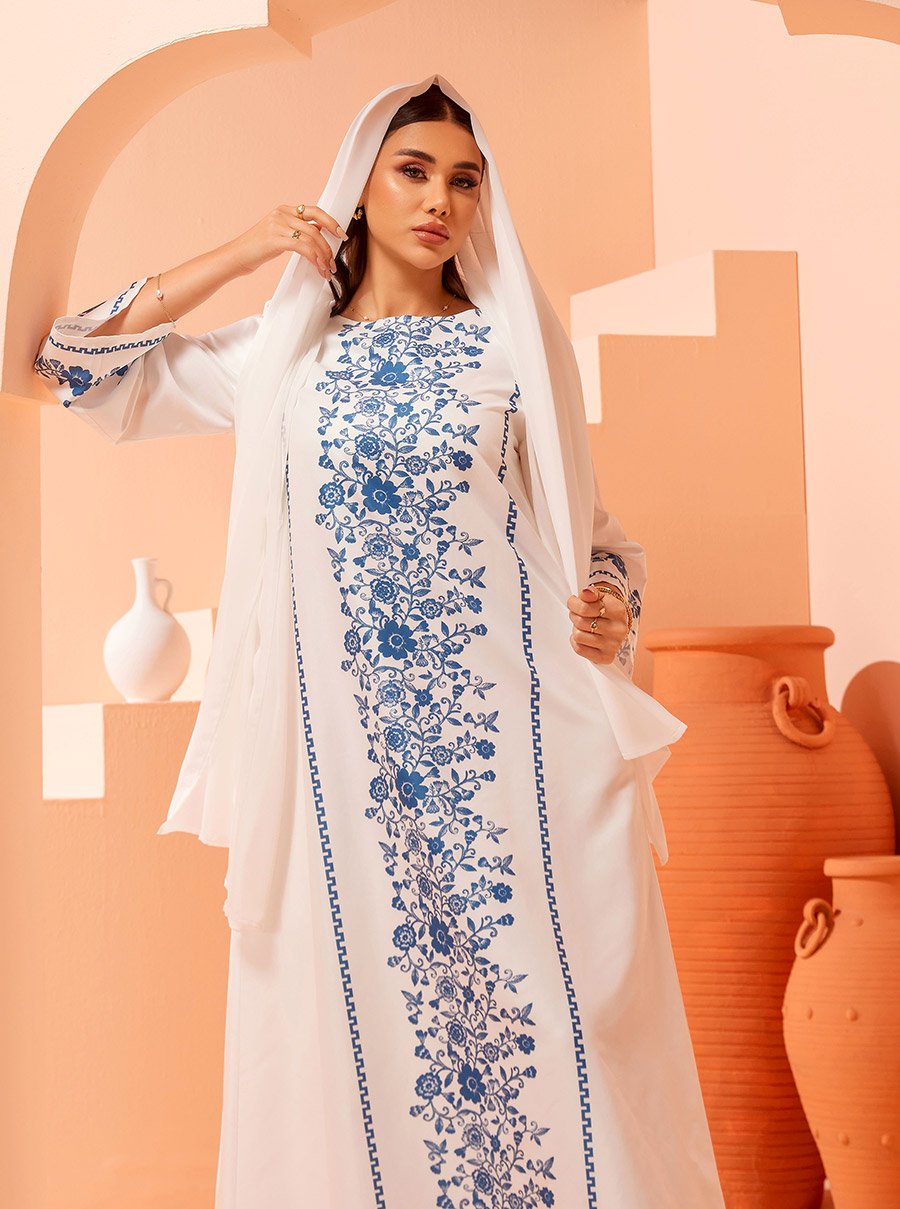 Floral Panel Print Jalabiya