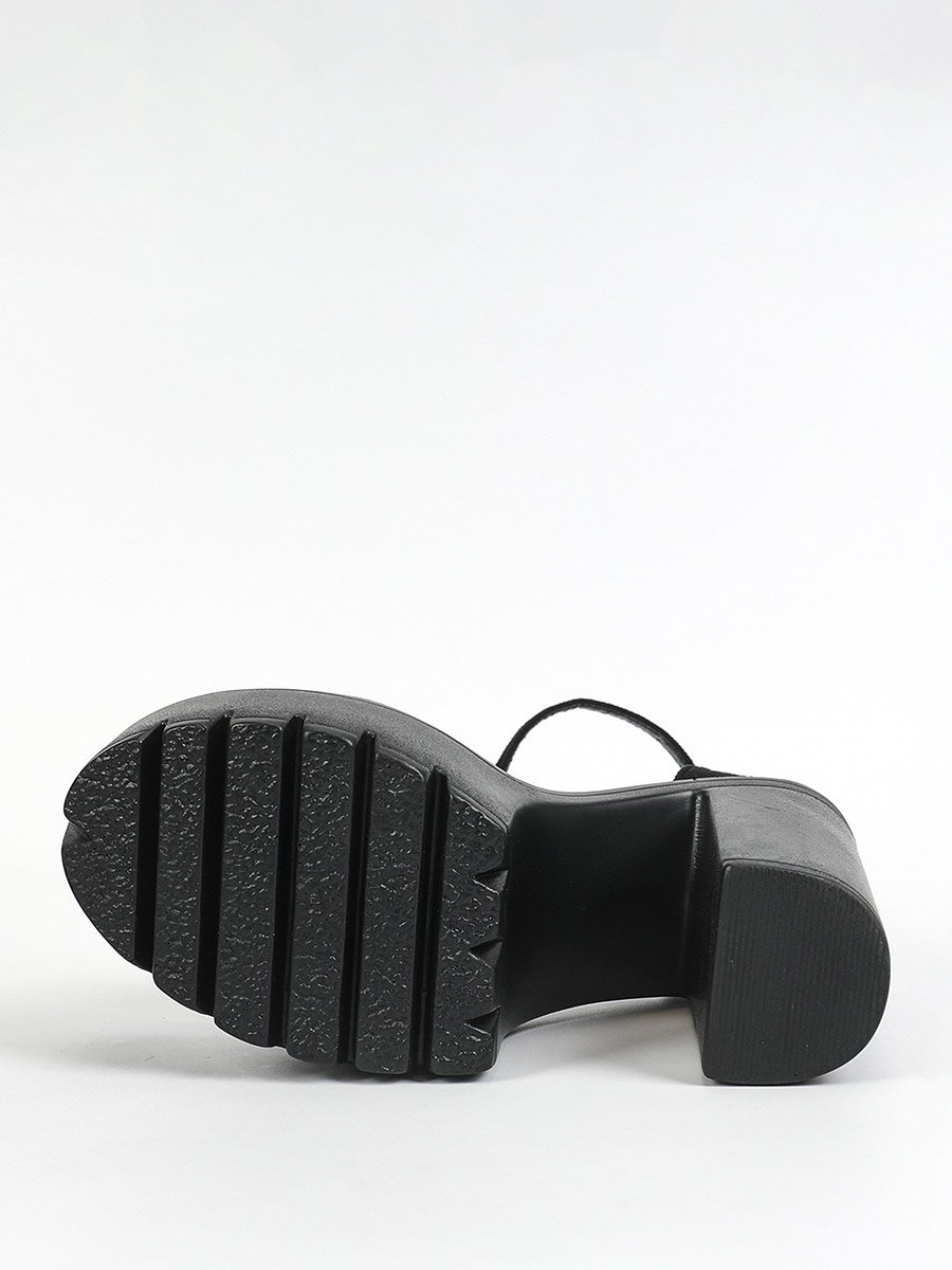 Ankle Strap Platform Heel Sandals with Buckle Closure